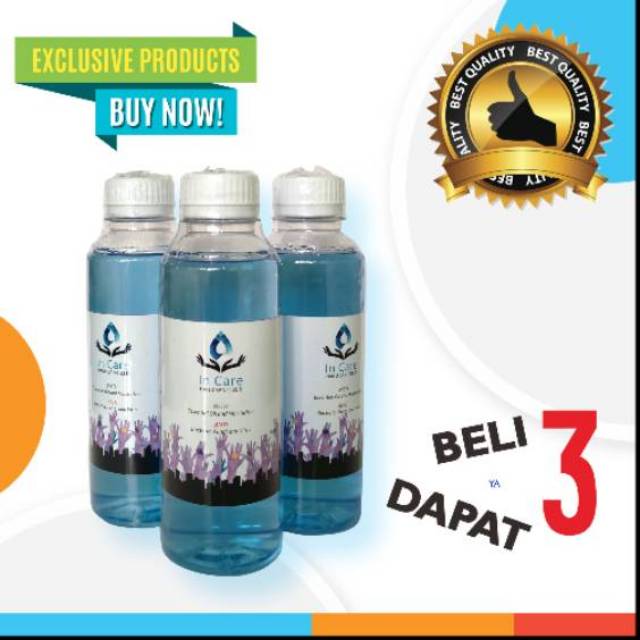 Incare sanitizer aseptik aseptan cair 250 ml desinfektan antivirus bakteri
