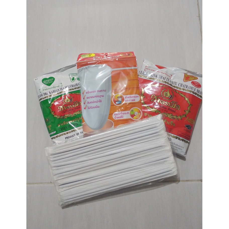 

Paket Thai Tea + Thai Green Tea + Saringan + Sedotan Hitam - tth956
