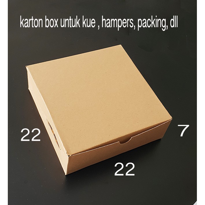 

KARTON CORRUGATED BOX 22X22X7 DUS PACKING BROWN KRAFT KARDUS COKLAT KOTAK POLOS DOS HAMPERS