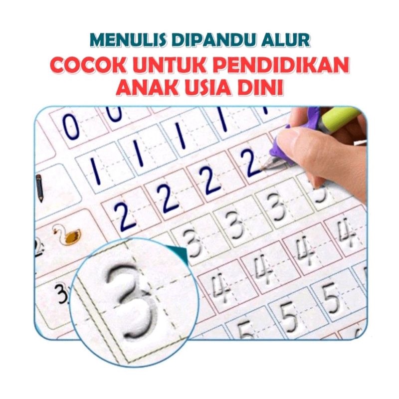 Mainan Edukasi Buku Belajar Menulis Huruf Angka Magic Exercise Book