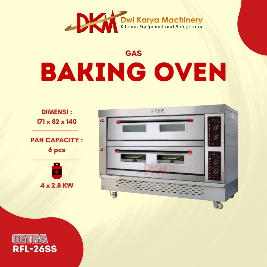 oven 2 deck 6 tray getra RFL-26SS