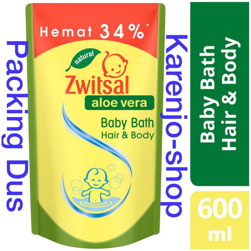 ZWITSAL Natural Baby Bath 2-in-1 Hair &amp; Body Pouch 600ml