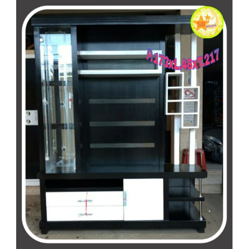 LEMARI TV PAJANGAN KAYU MINIMALIS MODERN