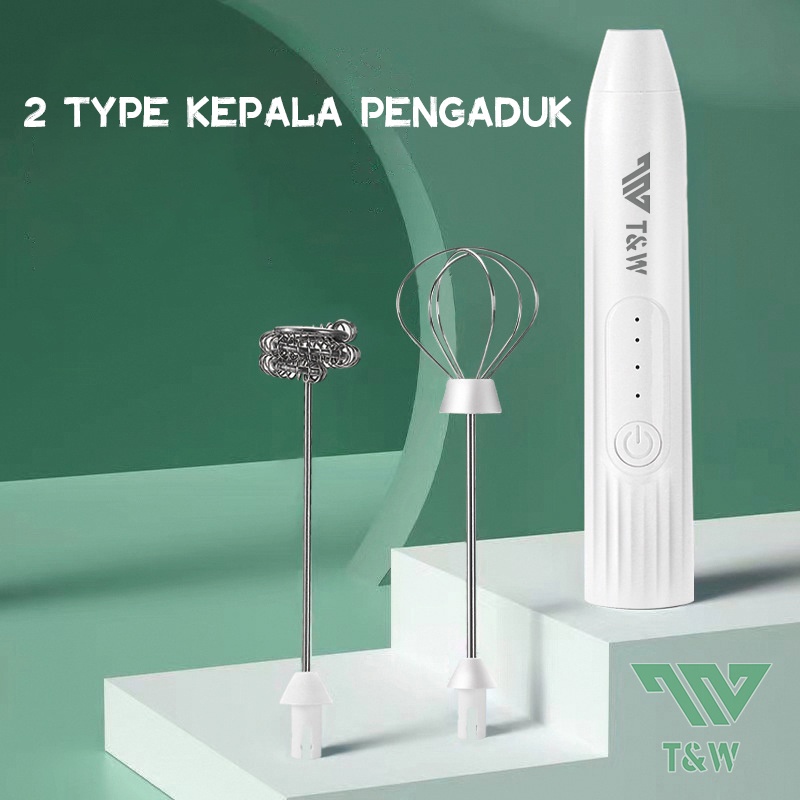 (Expert) TNW Pembuih Susu Pengocok Telur Handheld Blender Milk Frother Electric Mixer Portable Egg