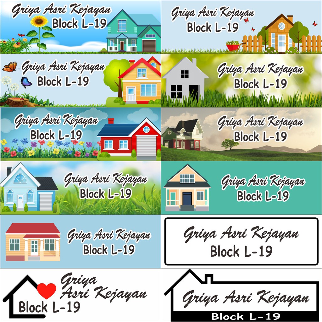 nomor rumah / nomor rumah acrylic / nomer rumah /  / papan nama rumah