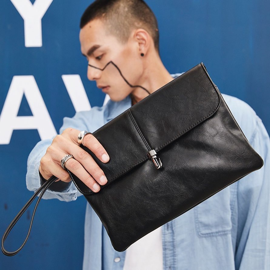 VINTAGE Clutch Cowok Import Black