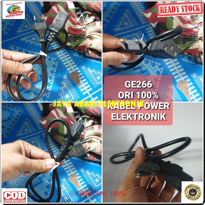 G266 ORIGINAL KABEL POWER ADAPTOR LAPTOP DLL 3 LUBANG KOMPUTER PC ELEKTRONIK CABEL CABLE LISTRIK SETRUM CAS PIN ELEKTRIK PEMANAS  ORIGINAL Kabel power Listrik meter elektronik elektrik 3 pin cable laptop rice cooker multifungsi universal komputer cas casa