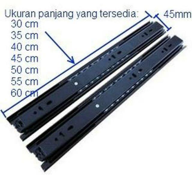 Uk. 450 Mm - Rel Laci (hitam) Full Extension / Double Lenaga Rd-35
