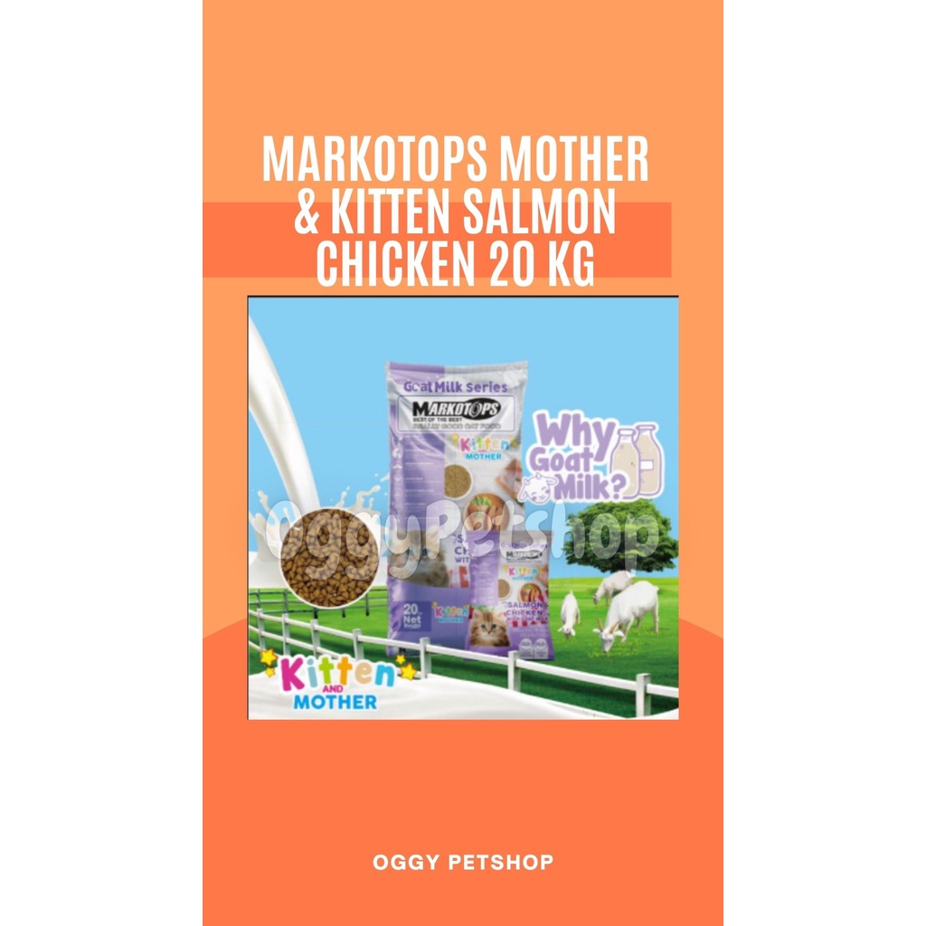 Markotops Mother &amp; Kitten Salmon Chicken Makanan Kucing 20kg Khusus GRAB/GOJEK