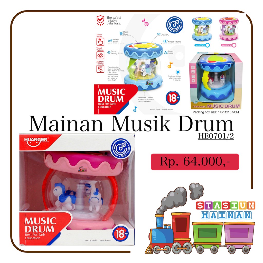Mainan Musik Drum Kotak Musik HE0701/2