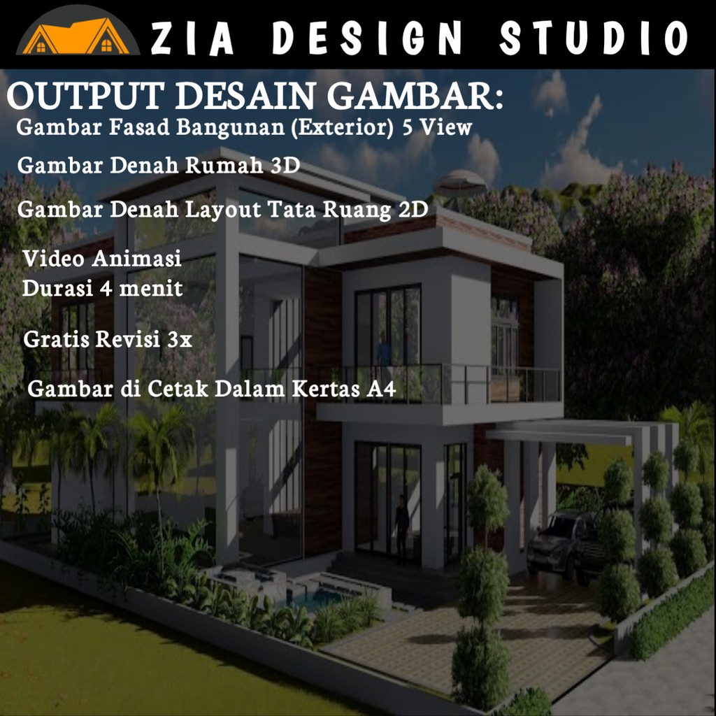 Jual Jasa Desain Gambar 3D Interior Exterior Fasad Rumah Jasa Render 3D Indonesia Shopee Indonesia