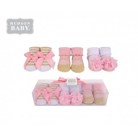 Hudson Baby Sock Gift Set 3 Pair Socks / Kaus Kaki Bayi 0-9 Bulan 3 Pasang/Pack (Motif Random Boleh Chat Terlebih Dahulu ya Bun)