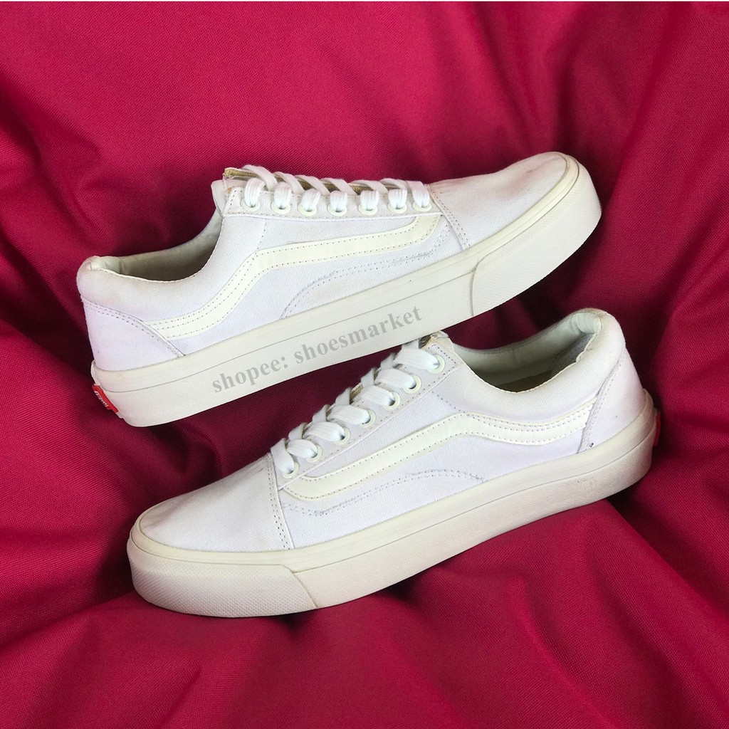 OBRAL SEPATU VANS OLDSKOOL ALL WHITE