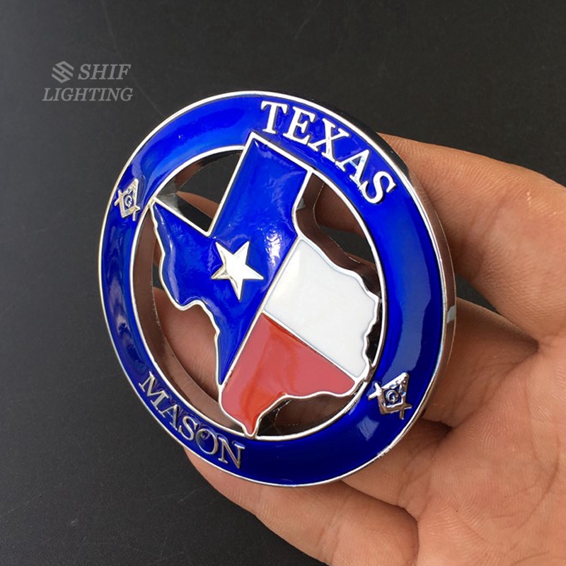 1pc Stiker Emblem Texas MASON Bahan Metal Untuk Fender Samping Mobil JEEP Tundra Tacoma Ford