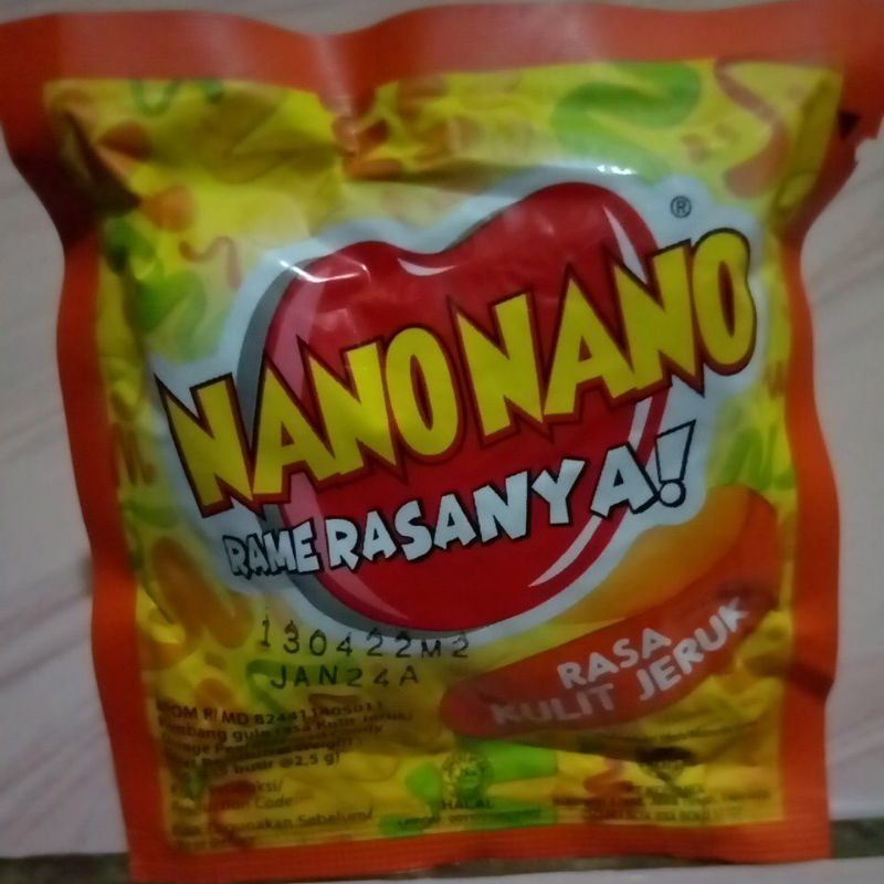 NANONANO Rasa Kulit Jeruk 12g - Nano Nano Permen Manis Asam Asin Rame Enak Rasanya 5p