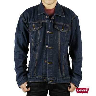 jaket pria distro premium Wangkers Jaket Lepis levis jaket jeans jins sobek destroy-Biru Dongker