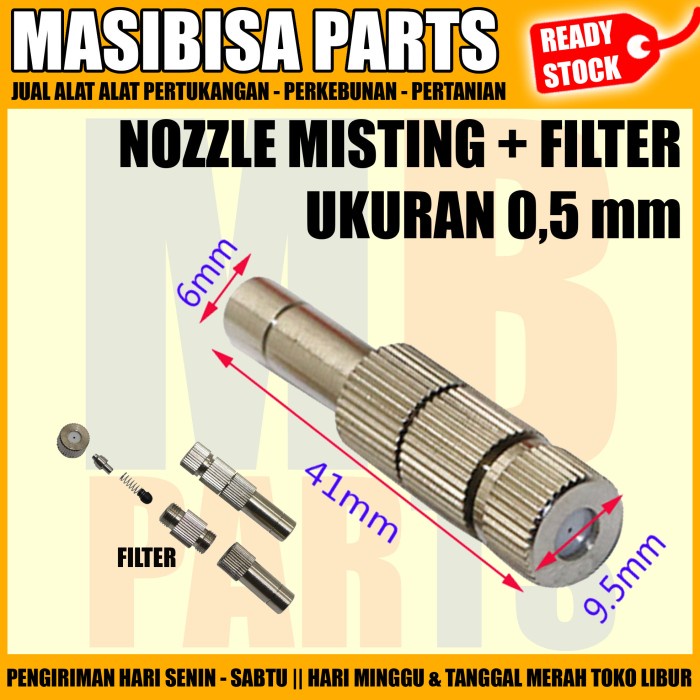 Jual Nozzle Misting Nozel Kabut Dengan Filter Ukuran Mm Shopee