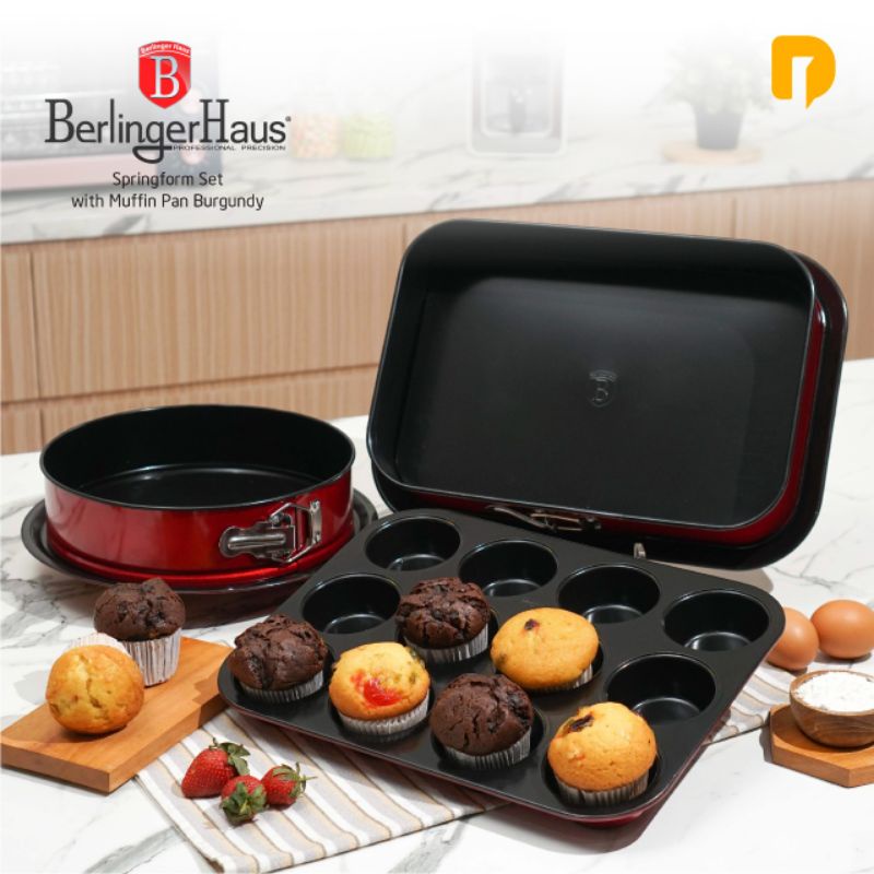 Berlinger Haus Springform Set with Muffin Pan Burgundy