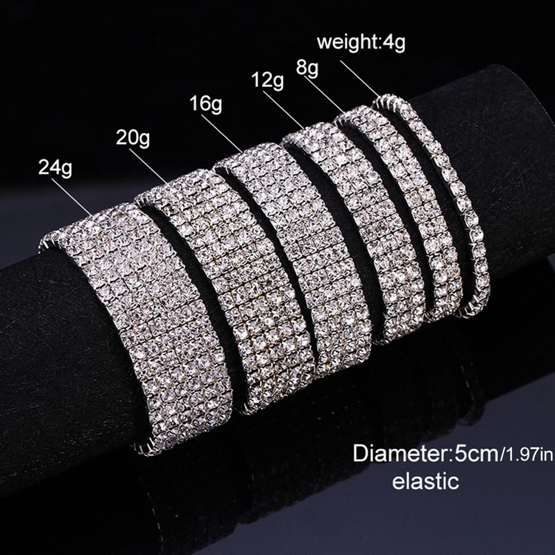 Gelang Kaki Berlian Imitasi Multi Baris Warna Silver Untuk Wanita