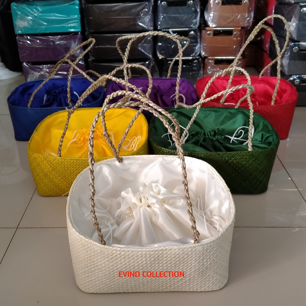 Tas Parcel Model Kotak Keranjang Hampers Anyaman Pandan