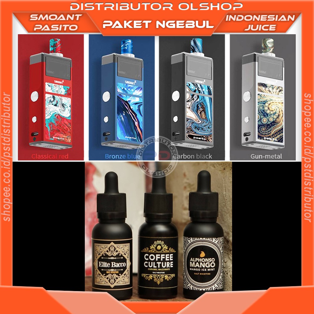 Paket Ngebul Smoant Pasito Pod Salt Nic Liquid Indonesian Juices