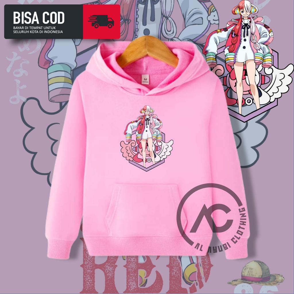 Jaket Hoodie Anak Laki perempuan One Piece uta red