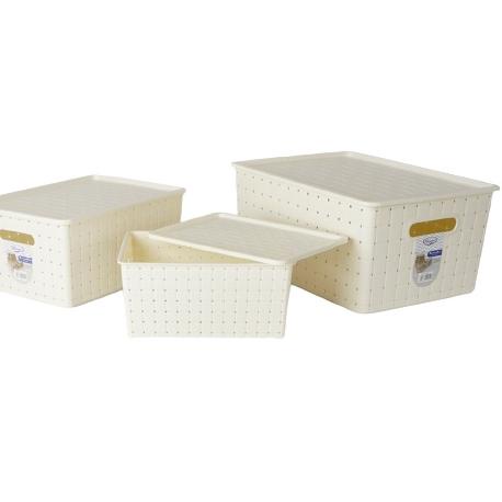 Hadir Promo KERANJANG JUMBO SERBAGUNA LUGANO + TUTUP HAWAII ( S, M, L) BOX KERANJANG MAKEUP MURAH