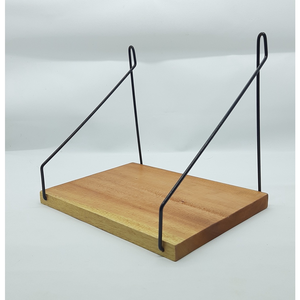 COD 1 buah Rak kayu gantung besi dinding minimalis serbaguna