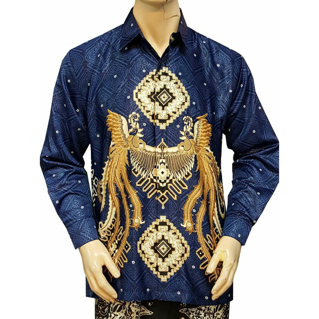 RISNA BATIK HRB026 KENONGO KEMEJA HEM PENDEK PADI PEKALONGAN SOGAN MERAK M L XL MURAH BATIK PRIA IJO