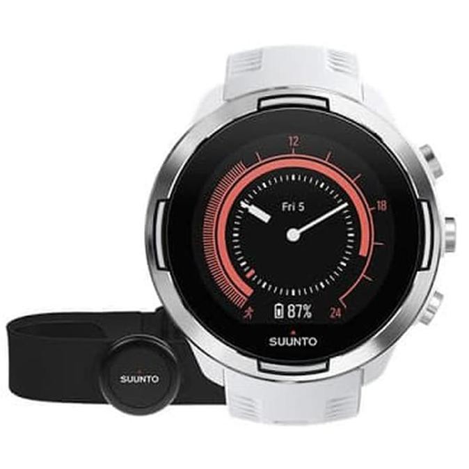 BERKUALITAS RESMI Suunto 9 Black WRIST HR / Jam Suunto 9 + HRM RESMI AD TIME - White -OTOGEAR