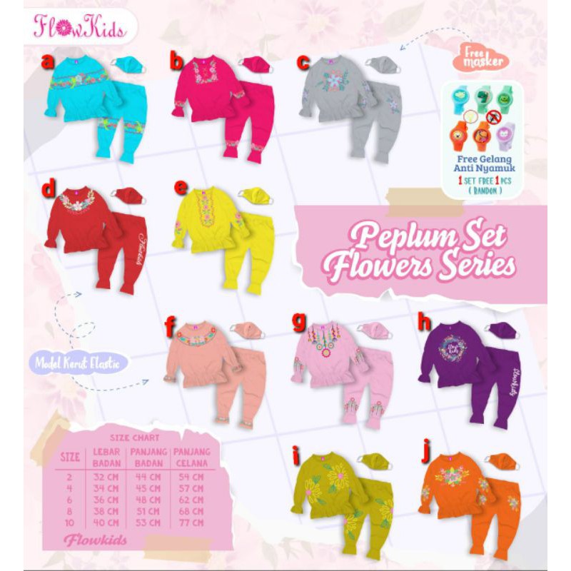 Flowkids set peplum flower series