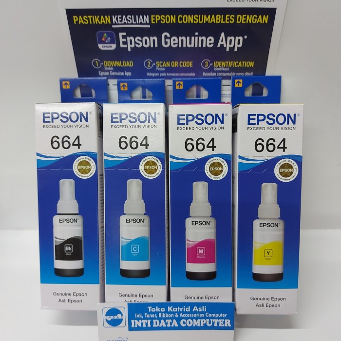 

T6Etfe4E Tinta Botol Epson T 664 Bk C M Y / Color Original 100% - Biru E57Dtgfe