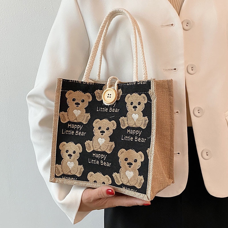 Tote Bag Wanita Import / Tas Tote Bag Kancing Bear Wanita Import