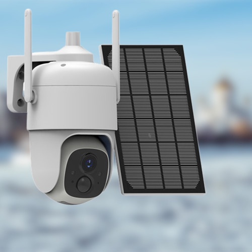 IP Camera CCTV PTZ Solar Baterai Teknobi CQ1 AI Auto Tracking Portable - Kamera + Solar