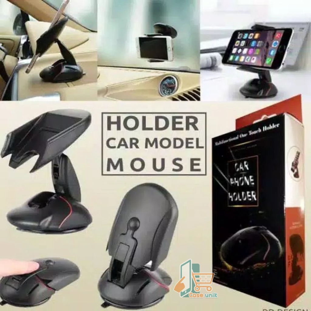 HD2 Car Holder Phone Stand Bentuk Mouse Shape Handphone Mobil Gps Unik Lipat Folding Desktop Dashbroad kekinian CS3524