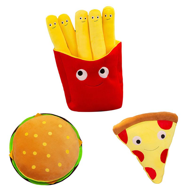 Plush Lucu Kartun French Fries Lembut Mainan Cuddly Pizza Bantal Cushion Hadiah Anak