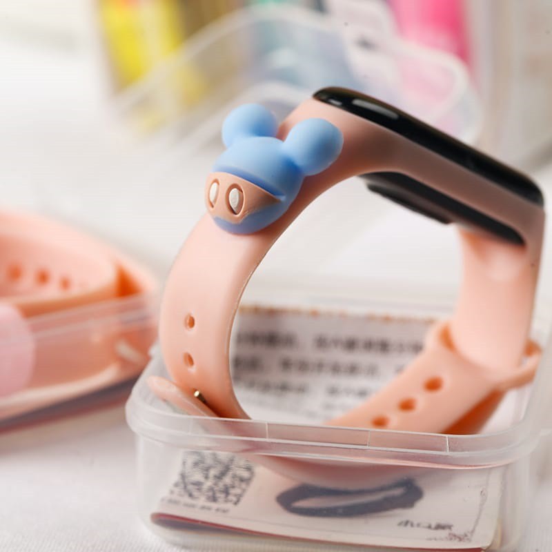 Jam Tangan Anak Elektronik Led Anti Air IP67 Water proof Motif Kartun Mickey Pikachu Bahan Silikon Untuk Anak / Jam Tangan Karakter 009-PEACH MICKEY