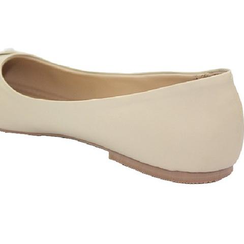 ◄ Klensia Flat Shoes Balet Sepatu Flats Wanita Krem 651-001 - Cream, Hitam ☆