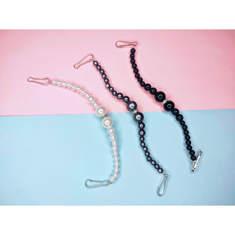 Kaitan Masker Polos Murah/Kiatan Masker Hijab/Strap Masker Mutiara/Kaitan Masker Mutiara