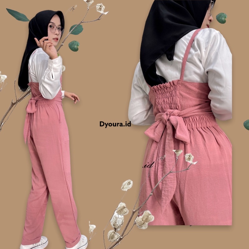 JUMPSUIT / one set vest PREMIUM/ setelan wanita / one set reina span/ setelan crop /overall belakang pita BY DYOURA