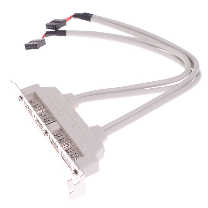 {LUCKID}4 Port USB 2.0 to 9 Pin MainBoard Header Bracket Extension Cable for PC Panel