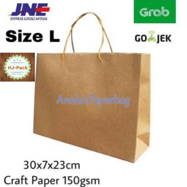 

MIN 20PCS Paperbag coklat polos ukuran 30x7x23 papeebag polos uk 30x7x23 Best Seller