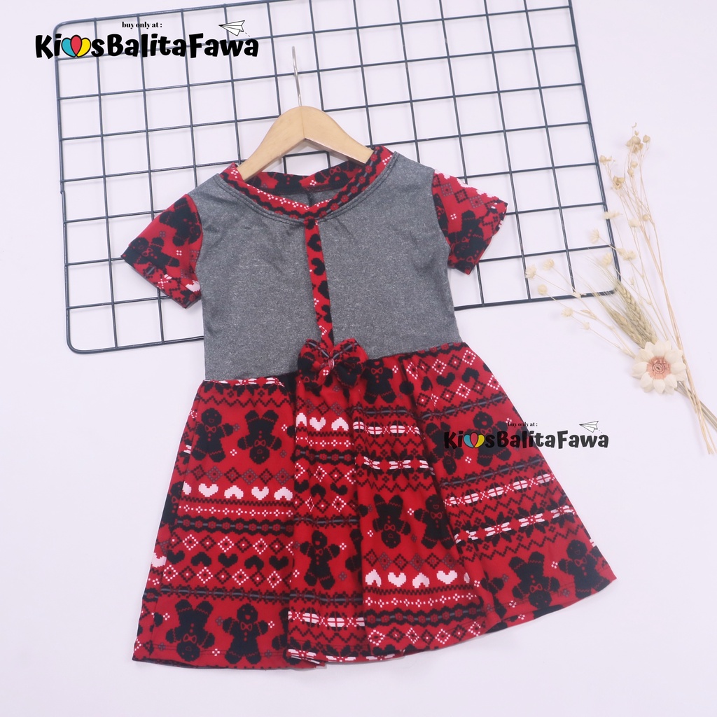 [NATAL] Dress Pita uk 1-2 Tahun / Dres Lengan Baju Gaun Pesta Anak Perempuan Harian Kids Adem Murah