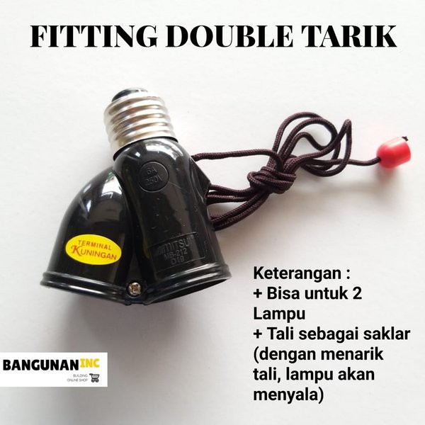 Fitting tarik on off dual fitting lampu tarik 2 lubang fittinga jadul fiting tarik lampu jadul