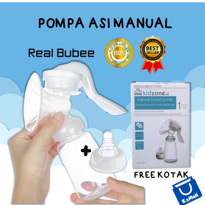 KIDZONE Real Bubee Breast Pump - Pompa Asi Manual / Breast Pump Manual Bersertifikat ORI