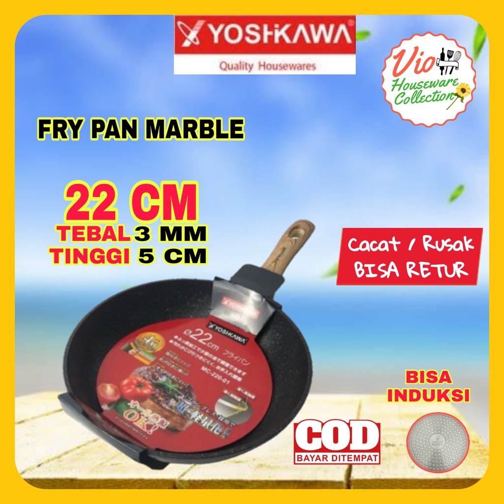 Penggorengan Keramik 22 Cm / Teflon Panggang Anti Lengket Tanpa Minyak / Frying Pan / Fry Pan Granit