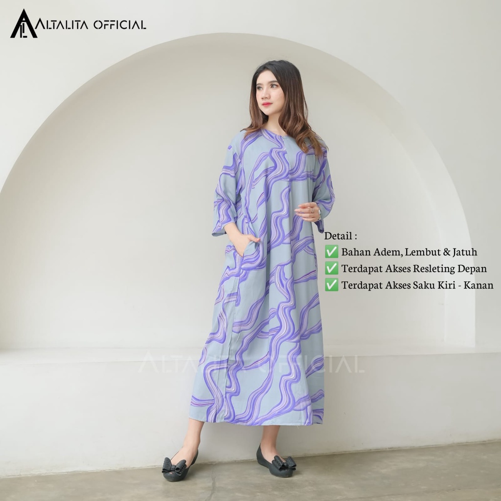 Long Daster Gamis Rayon Busui Semata Kaki Motif Viral Kekinian Murah | Homedress Daster Adem Terbaru Lengan 3/4 | Longdress Daster Panjang Busui Best Seller Non Ruffle