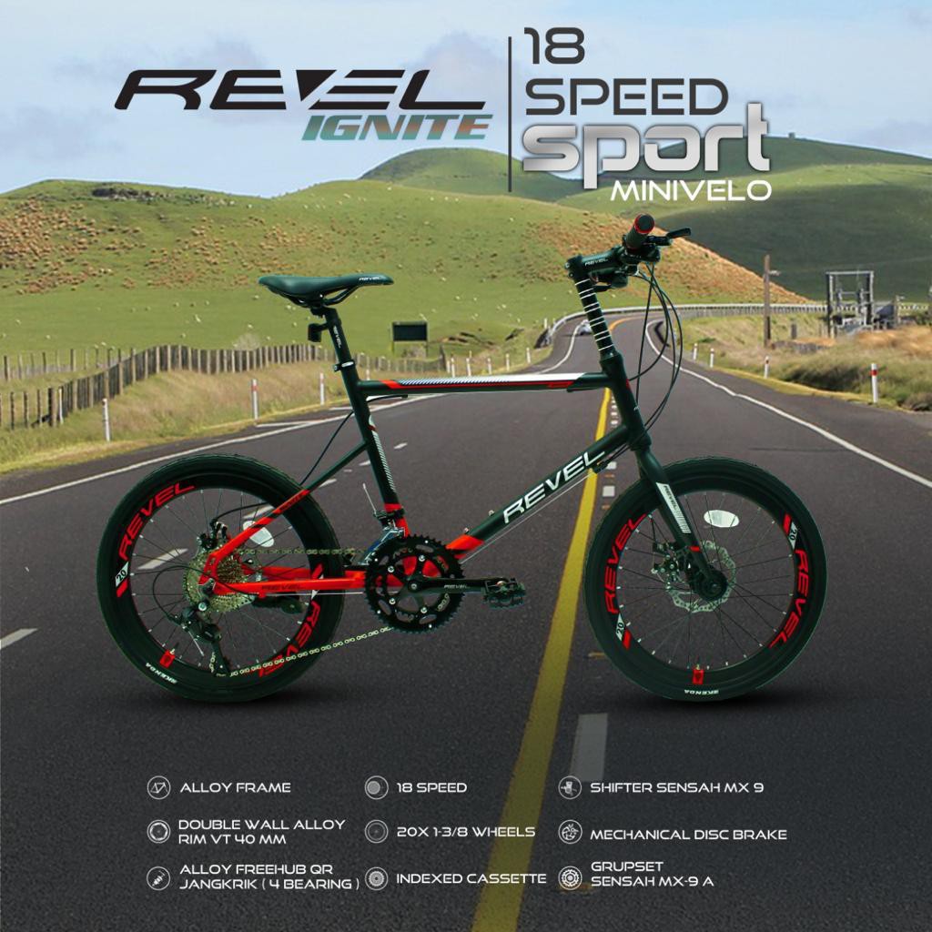 Sepeda minivelo revel ignite 18 speed