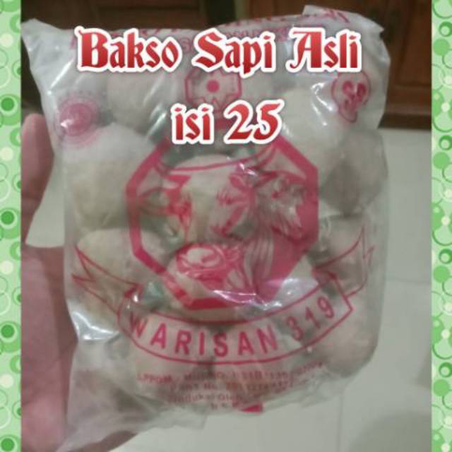 WARISAN 319 - Bakso Daging Sapi Asli isi 25 butir