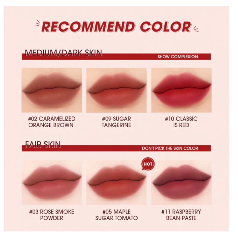 (READY &amp; ORI) O.TWO.O Otwoo Velvet Matte Finish Rich Colors Lip Gloss 1016